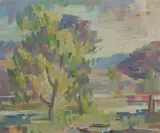 Arthur Murch, River Bend, Oil on Board