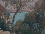 Norman St. Clair Carter, Harbour Glimpse from Berrys Bay, Oil on Panel