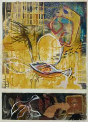 Del Kathryn Barton, Untitled, 1993, Mixed Media & Collage on Paper, Laid to Board