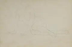 Rupert Bunny, Seated Nude, Pencil