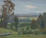 Douglas Robert Dundas, Canberra Landscape, 1946, Oil on Canvas on Board
