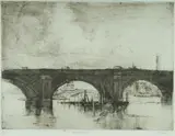 Sydney Long, The Demolition of Waterloo Bridge, London, 1928, Etching 8/60