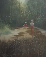 Ron Van Gennip, What was That?, Oil on Canvas on Board