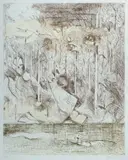 Arthur Boyd, Landscape with Adam, Eve and Angel, c.1986, Etching 70/200