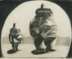 Paul Ryan, First Day at the Beach, 1988, Charcoal