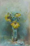 Lesley Pockley, Sunflowers, Oil on Canvas