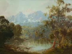 Mountain Landscape by John Charles Allcot, Oil on Canvas, sold Nov 2025