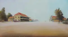 Robert Kerr, Main Street, Surat [Queensland], 1986, Oil on Board