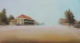 Robert Kerr, Main Street, Surat [Queensland], 1986, Oil on Board