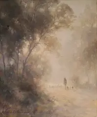 Ramon Ward-Thompson, Shepherding the Flock, Oil on Canvas on Board