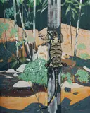 Russell Pick, Lace Goanna, 1981, Oil on Board