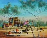 Max Mannix, Manna From Heaven, Oil on Canvas on Board