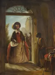 The Arrival of Her Ladyship by Abraham Solomon, c.1848, Oil on Canvas, sold Nov 2025