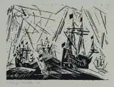 Lyonel Feininger, Hansaflotte, 1920, Woodcut