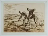 Jean-François Millet, Les Becheurs (The Diggers), Etching on Laid Paper