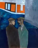 Robert Dickerson, The Morning News, 1997, Oil, Acrylic, & Pastel on Paper on Canvas