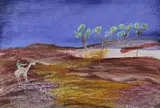 Burke at the Oasis by Sidney Nolan, Ripolin & Crayon, sold Oct 2025
