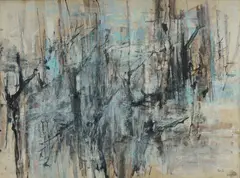 Margo Lewers, Winter, c.1962, W/Clr, Charcoal & Pastel