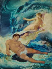 James Gleeson, The Dream of Endymion, 1963, Oil on Board