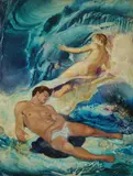 James Gleeson, The Dream of Endymion, 1963, Oil on Board