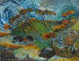 Jean Appleton, Windy Winter Landscape, 1963, Oil on Canvas