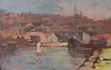 John Llewelyn Jones, Timber Schooner in Careening Cove, 1923, Oil on Board