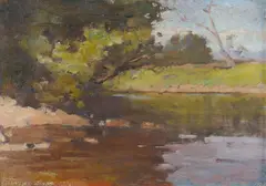 John Llewelyn Jones, River Landscape, 1921, Oil on Canvas on Board