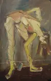 Francis Lymburner, Limbering Up / Ballet Stretching, c.1964, Oil on Board