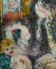 John Perceval, Romulus' Mother, 1966, Oil on Canvas on Board