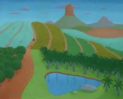 Anne Graham, Glasshouse Mountains, 1987, Oil on Canvas
