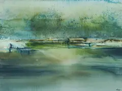 Geoffrey Dyer, The Lagoon, c.1993, Gouache & W/Clr on Paper