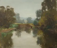 Ernest Buckmaster, Autumn on the River, Oil on Canvas