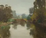 Ernest Buckmaster, Autumn on the River, Oil on Canvas
