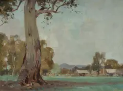 Charles Wheeler, Rural Farm, Oil on Board