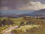 W Rubery Bennett, Cloud Shadows, Wilberforce [NSW], Oil on Canvas Board