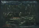 Desiderius Orban, Night Scene, Pastel