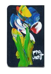 Pro Hart, Floral Study on Bible Cover, Oil on Bible Cover