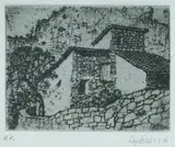 Lloyd Rees, Memories of Europe: Farm House, Majorca, 1976, Etching A/P