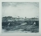 Lloyd Rees, Wind on the Harbour, 1978, Soft-Ground Etching 19/40