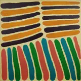 Mitjili Napurrula, Nulla Nullas, 2005, Accompanied by 4 colour photographs of the artist in the process of painting the work