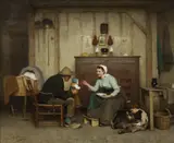 Charles Moreau, The Morning Feed, Oil on Canvas