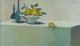 Adrian Feint, Still Life with Lemons and Bottles