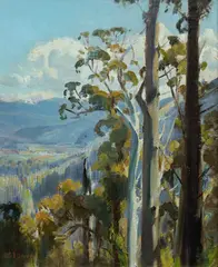 Mountain Vista by Harold Septimus Power, Oil on Canvas on Board, sold Aug 2025