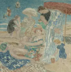 Rupert Bunny, Sur La Plage (On the Beach), c.1920, Monotype