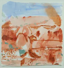 Luke Sciberras, Wilcannia Dust Bowl (Study)' 2012/3, Gouache & Ochre