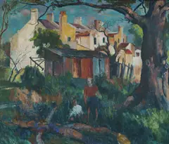 John Santry, Two Boys, Paddington, 1958, Oil on Board