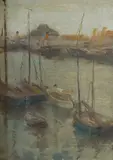 Elizabeth Dickson Gibson, Yachts, Oil on Board