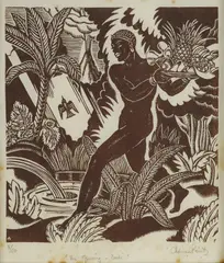 Adrian Feint, The Offering - Bali, Woodcut 8/50