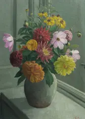 Still Life, Mixed Blooms by Adelaide Elizabeth Perry, Oil on Canvas on Board, sold Aug 2025