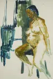 Jean Appleton, Seated Nude, c.1960, Oil & Mixed Media on Paper